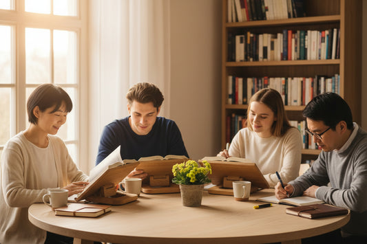 Bibelständer aus Eiche und Kirsche